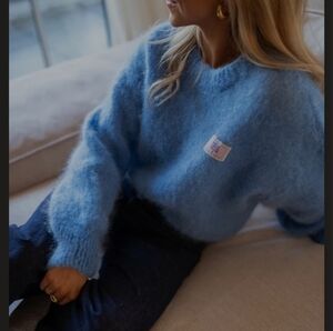 Powder Blue Mohair Blend Sweater NWT